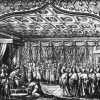 Król Zygmunt III nadaje berło Uniwersytetowi Krakowskiemu. Wawel - Sala Pod Głowami. Obraz M. Stachowicza - 1820 r.